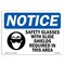Signmission OSHA Sign, Glasses With Side Shields Required, 10in X 7in Rigid Plastic, 10" W, 7" H, Landscape OS-NS-P-710-L-16529 - alternate 1